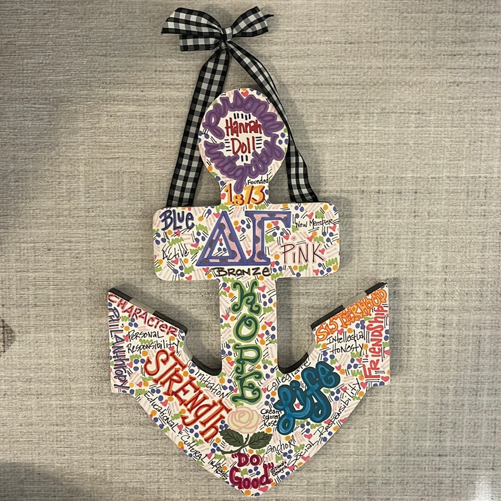 Delta Gamma Painted Anchor